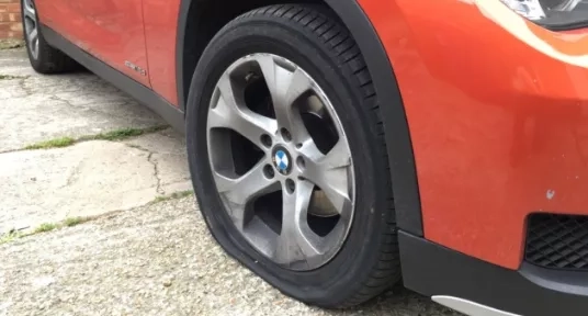 car tyre puncture